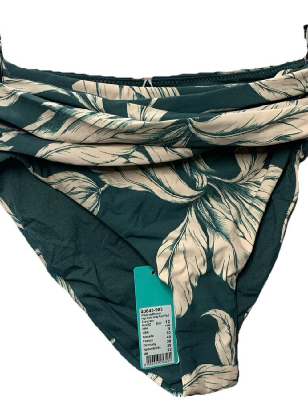 Seafolly Women's High Waist Wrap-Front Bikini Bottom Evergreen Underwear Size 8